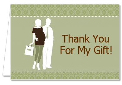 Silhouette Couple | It's a Baby Neutral - Baby Shower Thank You Cards