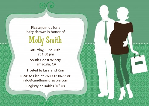  Silhouette Couple | It's a Baby Neutral - Baby Shower Invitations 