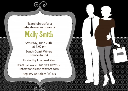  Silhouette Couple | It's a Baby Neutral - Baby Shower Invitations 