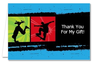 Skateboard - Birthday Party Thank You Cards