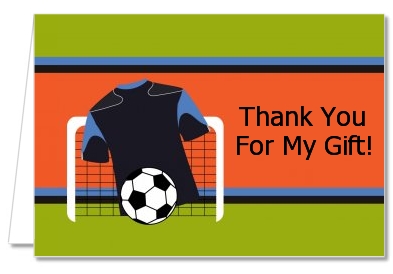 Soccer Jersey Black and Blue - Birthday Party Thank You Cards