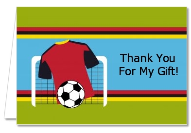 Soccer Jersey White, Red and Black - Birthday Party Thank You Cards