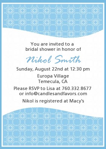 Something Blue - Bridal Shower Invitations