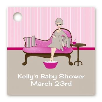 Spa Mom Pink - Personalized Baby Shower Card Stock Favor Tags
