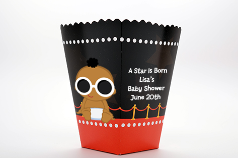  A Star Is Born!® Hollywood - Personalized Baby Shower Popcorn Boxes Caucasian Girl