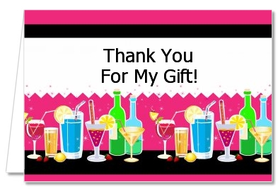 Stock the Bar Cocktails - Bachelorette Party Thank You Cards
