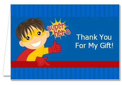 Superhero Boy - Birthday Party Thank You Cards