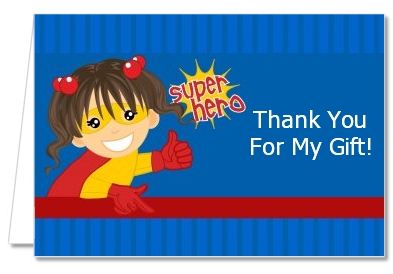 Superhero Girl - Birthday Party Thank You Cards