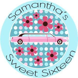  Sweet 16 Limo - Round Personalized Birthday Party Sticker Labels 