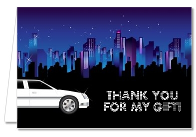 Sweet 16 Limo - Birthday Party Thank You Cards