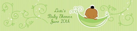  Sweet Pea African American Boy - Personalized Baby Shower Banners African American Boy