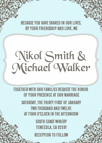 Light Blue & Grey - Bridal Shower Invitations