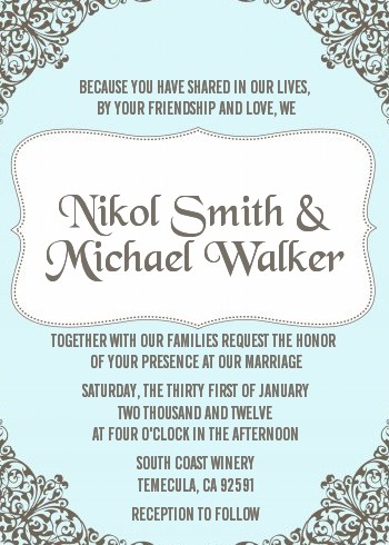 Light Blue & Grey - Bridal Shower Invitations