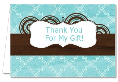 Teal & Brown - Graduation Party Thank You Cards