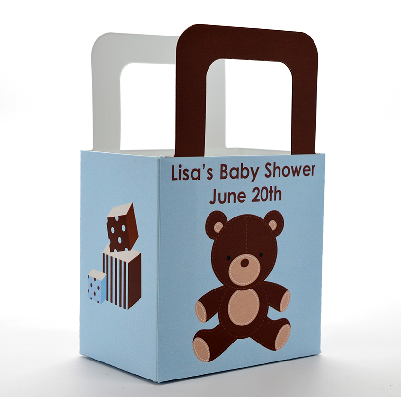 Teddy Bear Blue Baby Shower Goodle Bags Candles Favors