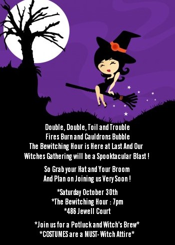 Trendy Witch - Halloween Invitations