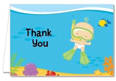 Under the Sea Baby Snorkeling - Baby Shower Thank You Cards