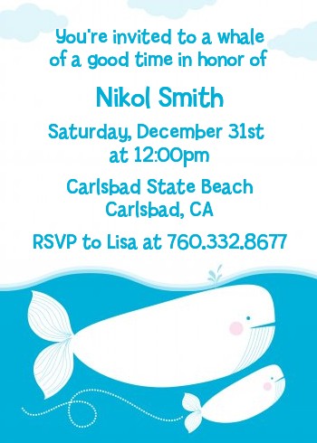 Whale Of A Good Time - Birthday Party Invitations