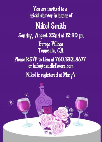Wine Tasting - Bridal Shower Invitations