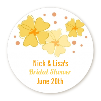  Yellow Petunias - Round Personalized  Sticker Labels 