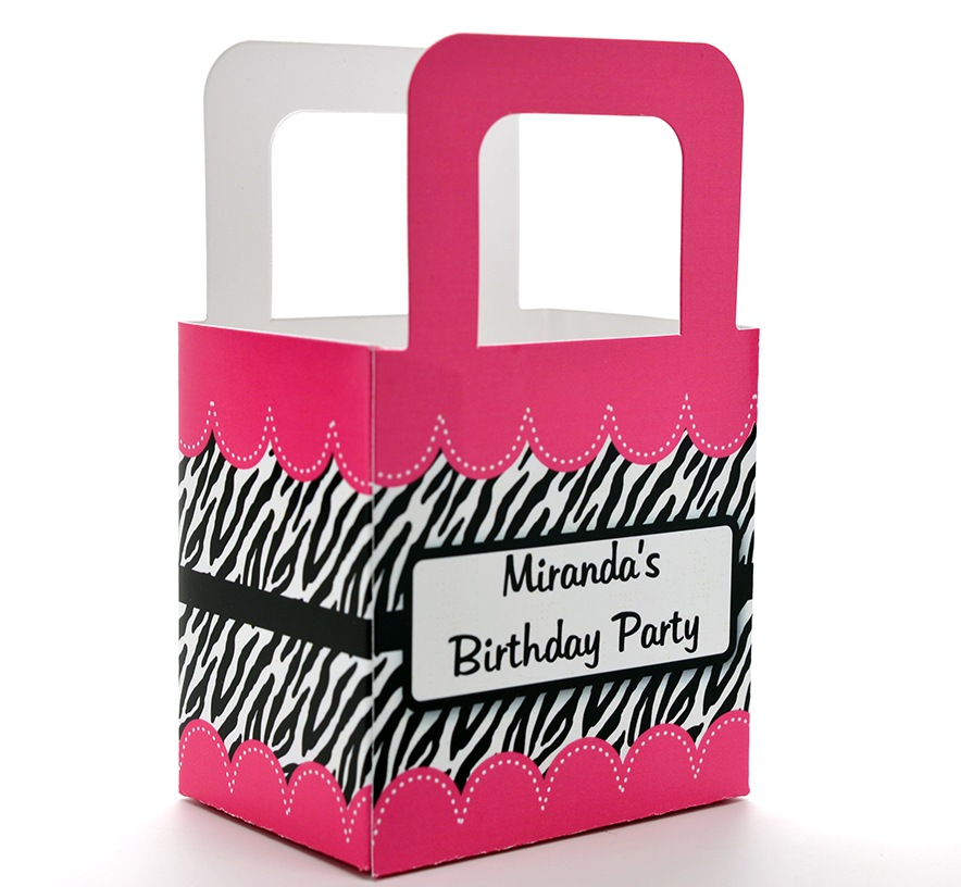 Black and Pink Happy Birthday Gift Bag