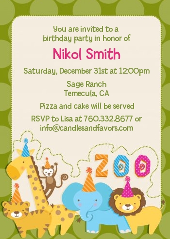 Zoo Crew - Birthday Party Invitations