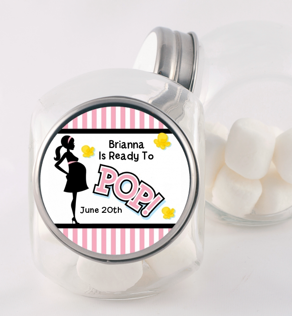 Ready To Pop Pink Baby Shower Candy Jars Candles & Favors