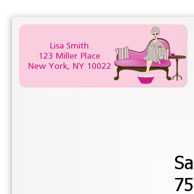 Spa Mom Pink - Baby Shower Return Address Labels