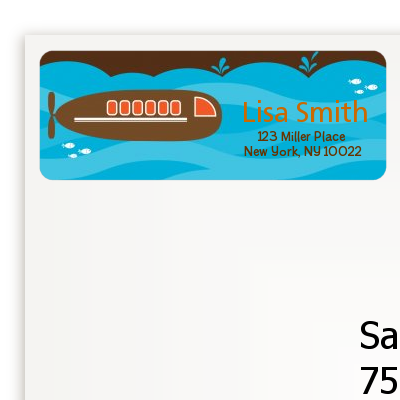Submarine - Birthday Party Return Address Labels