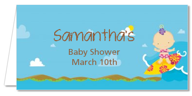 Surf Girl - Personalized Baby Shower Place Cards