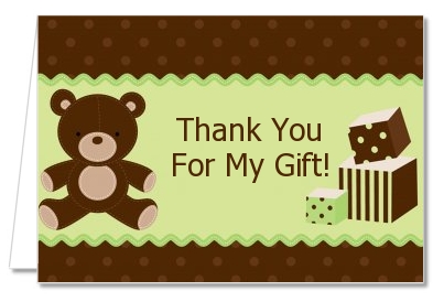 Teddy Bear - Birthday Party Thank You Cards