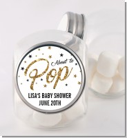 About To Pop Glitter - Personalized Baby Shower Candy Jar