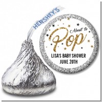 About To Pop Glitter - Hershey Kiss Baby Shower Sticker Labels