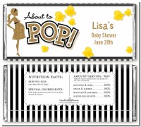 About To Pop Gold Glitter - Personalized Baby Shower Candy Bar Wrappers