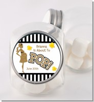 About To Pop Gold Glitter - Personalized Baby Shower Candy Jar