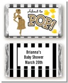 About To Pop Gold Glitter - Personalized Baby Shower Mini Candy Bar Wrappers