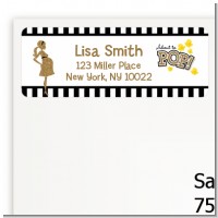About To Pop Gold Glitter - Baby Shower Return Address Labels