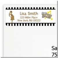 About To Pop Gold Glitter - Baby Shower Return Address Labels