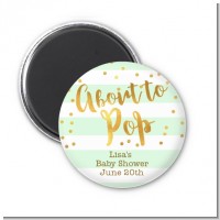 About To Pop Gold - Personalized Baby Shower Magnet Favors