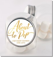 About To Pop Metallic - Personalized Baby Shower Candy Jar