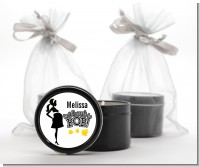 About to Pop Mommy Black - Baby Shower Black Candle Tin Favors