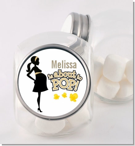 About To Pop Mommy Gold - Personalized Baby Shower Candy Jar
