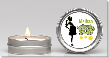 About To Pop Mommy Green - Baby Shower Candle Favors