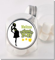 About To Pop Mommy Green - Personalized Baby Shower Candy Jar