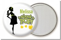 About To Pop Mommy Green - Personalized Baby Shower Pocket Mirror Favors