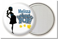 About To Pop Mommy Navy Blue - Personalized Baby Shower Pocket Mirror Favors
