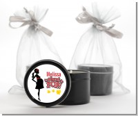 About To Pop Mommy Red - Baby Shower Black Candle Tin Favors