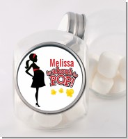About To Pop Mommy Red - Personalized Baby Shower Candy Jar