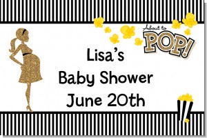 About To Pop Gold Glitter - Personalized Baby Shower Placemats