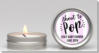 About To Pop Stripes - Baby Shower Candle Favors
